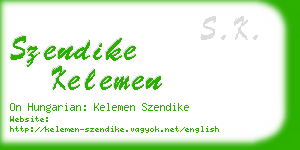 szendike kelemen business card